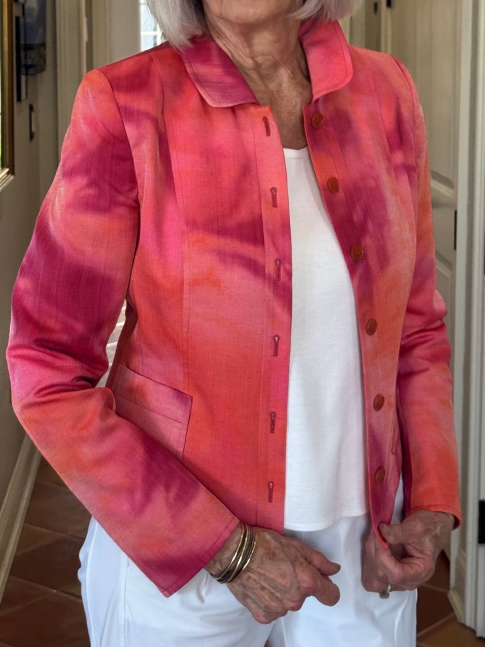 Akris Punto Multi Color Button Front Jacket - Fabulous - Size M - US 8